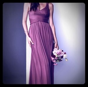 Lavender David's Bridal long dress
